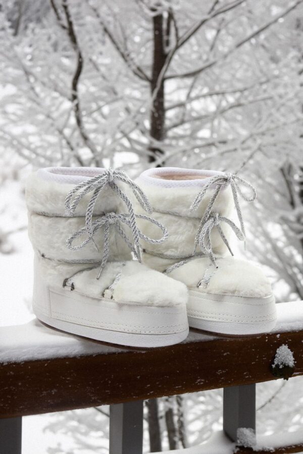 Trendyol Ecru Für Laced Plush Women's Snow Boots