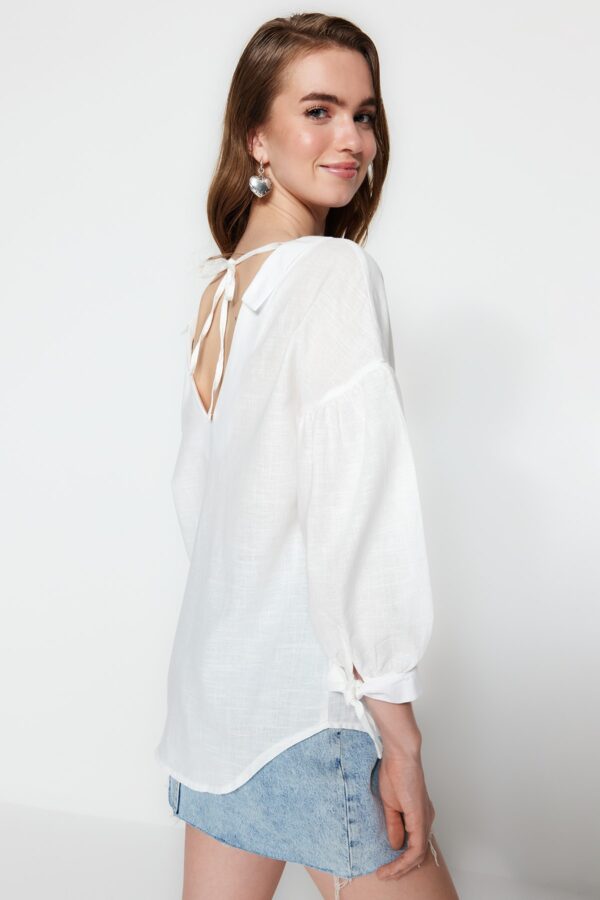 Trendyol Ecru Halterneck Woven Shirt