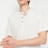 Trendyol Ecru Linen Content Oversize Fit Shirt