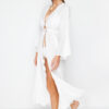Trendyol Ecru Maxi Woven Gathered Kimono&Kaftan