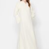 Trendyol Ecru Nu Necklace Accessory A-Line Crepe Evening Jalabiya Dress