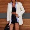 Trendyol Ecru Oversize Basic Woven Blazer Jacket