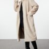 Trendyol Ecru Oversize Long Fur Coat