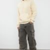 Trendyol Ecru Oversize/Wide Cut Basic Warm Hooded Plush Sweatshirt