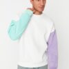 Trendyol Ecru Oversize/Wide Cut Paneled Inside Polar Fleece/Warm Sweatshirt