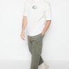Trendyol Ecru Oversize/Wide Cut Short Sleeve Printed 100% Cotton T-Shirt