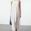 Trendyol Ecru Plain Shift Maxi Woven Dress