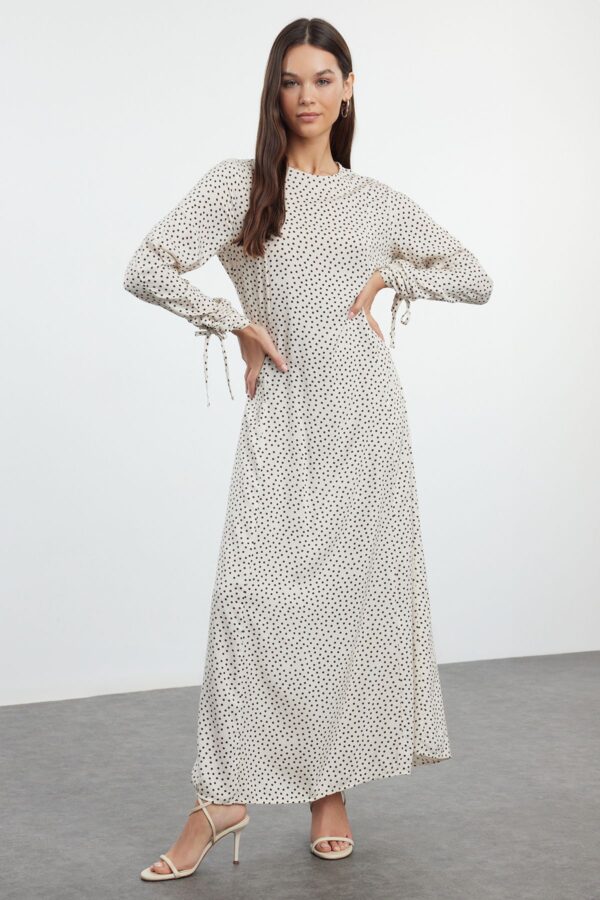 Trendyol Ecru Polka Dot Patterned Woven Dress