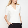 Trendyol Ecru Polo Neck Fitted Stretchy Knitted Blouse