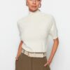 Trendyol Ecru Premium Yarn/Special Yarn Soft Touch Basic Knitwear Blouse