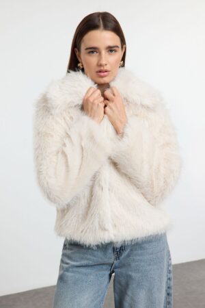 Trendyol Ecru Regular Fit Für Coat