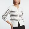Trendyol Ecru Soft Texture Crew Neck Jacket Look Knitwear Cardigan