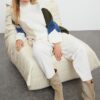 Trendyol Ecru Soft Textured Color Block Wide Fit Knitwear Sweater