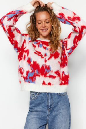 Trendyol Ecru Soft Textured Crew Neck Knitwear Sweater Trendyol Ecru Soft Textured Crew Neck Knitwear Sweater