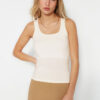 Trendyol Ecru Square Collar Fitted/Flexible Knitted Undershirt
