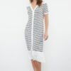 Trendyol Ecru Striped Knitwear Dress