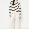 Trendyol Ecru Striped Knitwear Trousers Bottom-Top Set