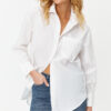 Trendyol Ecru Wide Fit Oversize Cotton Woven Shirt