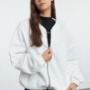 Trendyol Ecru Zippered Oversize/Wide Fit Thick Inside Fleece Knitted Sweatshirt
