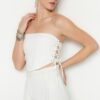 Trendyol Ecru drót alatti kötött Bustier