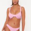 Trendyol Ecru texturált magas szárú bikini alsó