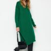 Trendyol Emerald Green Maxi Knitwear Wide Pattern Dress