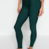Trendyol Emerald Green kompressziós teljes hosszúságú sportleggings