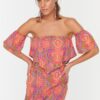 Trendyol Ethnic Pattern Carmen Collar Beach Blouse-Beach Shorts Set