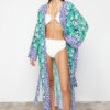 Trendyol Ethnic Patterned Belted Maxi Woven Beach Kimono&Caftan