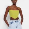 Trendyol Fat Green Crop Woven Bustier