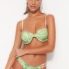Trendyol Floral Pattern Underwired Pile Bikini Top