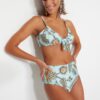 Trendyol Floral Printed High Waist Bikini Bottoms