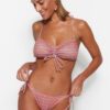Trendyol Floral mintás nyakkendős normál lábú bikini alsó