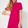 Trendyol Fuchsia A-Cut Flounce Chiffon Lined Woven Woven Dress