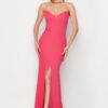 Trendyol Fuchsia Fitted Woven Elegant Evening Dress