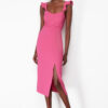 Trendyol Fuchsia Flounce Fitted Woven Dress
