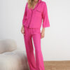 Trendyol Fuchsia Piping Viscose Woven Pajama Set