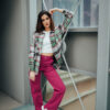 Trendyol Fuchsia Pocket Detailed High Waist Wide Leg Jeans Pants