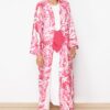 Trendyol Fuchsia Tropical Patterned Long Woven Kimono & Kaftan