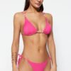 Trendyol Fukszia háromszög gyöngy kiegészítő bikini felső