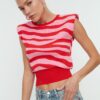 Trendyol Garnet Blossom Wadding Super Crop Detail Knitwear Blouse