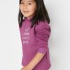 Trendyol Girls Purple Hooded Printed Knitted Sweatshirt