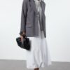 Trendyol Gray Hooded Sweatshirt Detailed Woven Jacket
