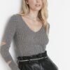 Trendyol Gray Lurex Knitwear Blouse