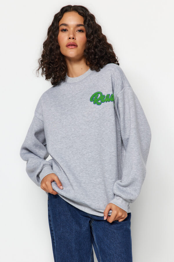 Trendyol Gray Melange Thick Fleece Inside