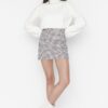 Trendyol Gray Pocket Woven Short Skirt