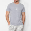 Trendyol Gray Printed Regular Fit Knitted Shorts Pajamas Set