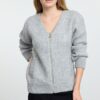 Trendyol Gray Soft Texture Stone Embroidered Coat Look Knitwear Cardigan