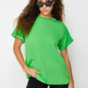 Trendyol Green 100% Cotton Crew Neck Oversize/Wide Pattern Knitted T-Shirt