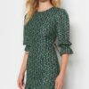Trendyol Green Back Detail Woven Woven Dress